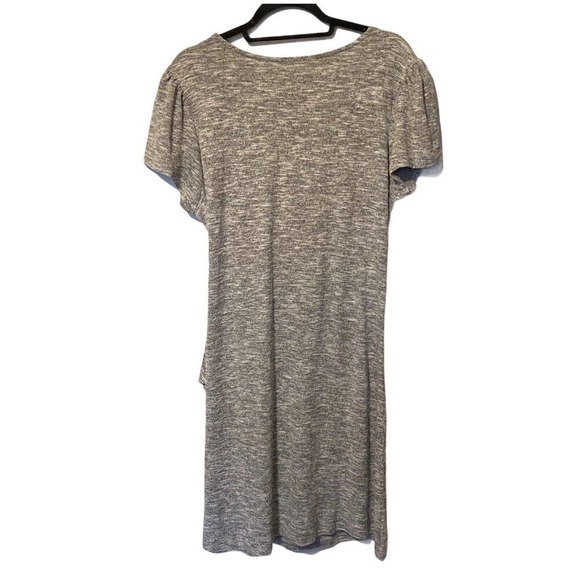 Eyeshadow Wrap Dress Size XL Short Sleeves Gray Midi *New* - Picture 2 of 14